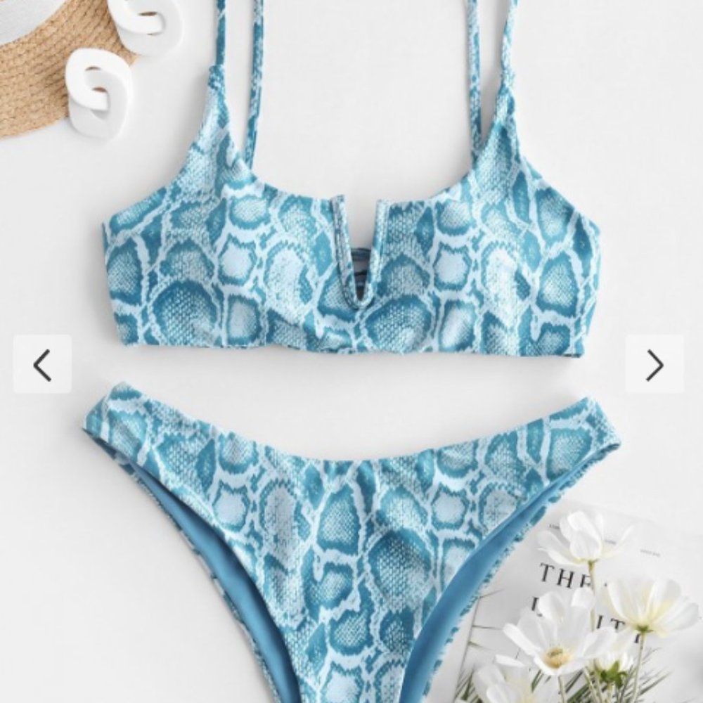 Blue Snake Print Bikini (Zaful)
